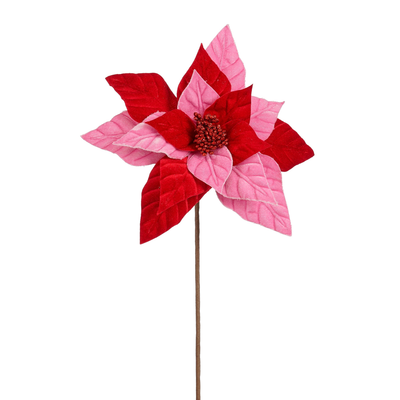 Poinsettia branche rouge l45cm