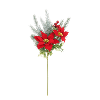 Poinsettia dennentak rood l37cm