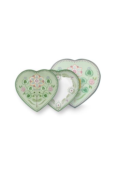 Set van 2 hartvormige borden lily&lotus 21,5cm