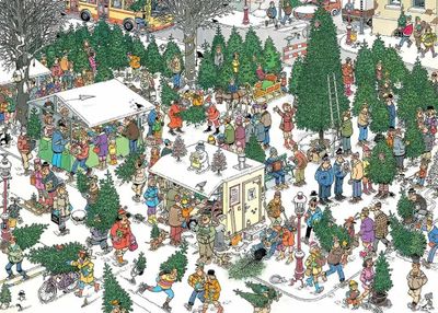 Puzzel christmas tree market