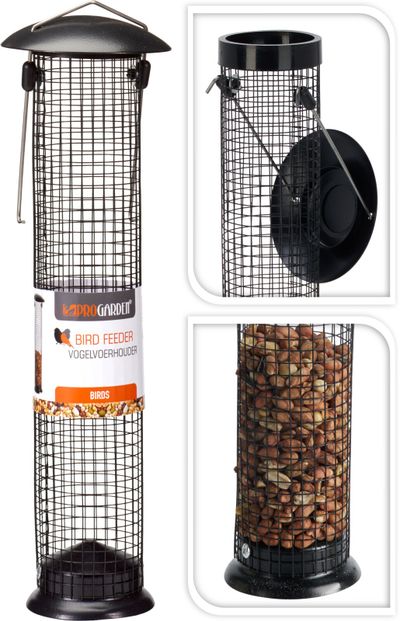 Vogelvoerhouder metaal 10x35cm 