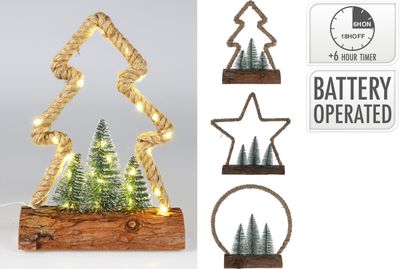 Kerstfiguur jute 30led