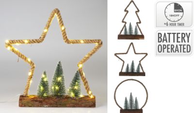 Figurine noël jute 45led