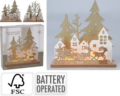 Kerst tafellamp 2ass 19cm