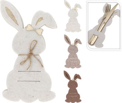 Bestekhouder haas in vilt - 4ass 