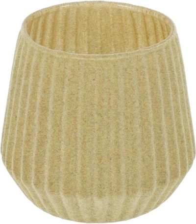 Theelichthouder 9cm glas beige