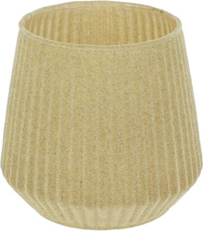 Theelichthouder 11cm glas beige