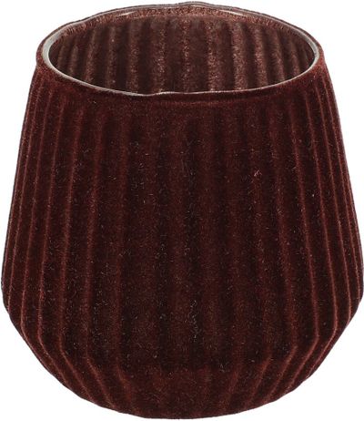 Theelichthouder 9cm glas bruin