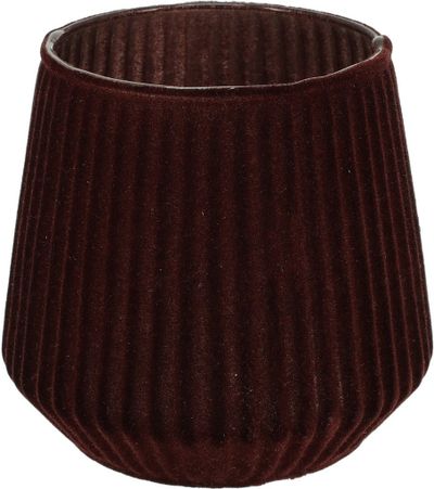 Theelichthouder 11cm bruin