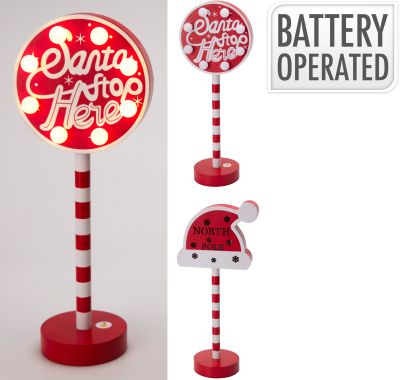 Kerst deco led hout 29cm