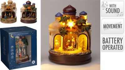 Kerststal kasteel 22cm