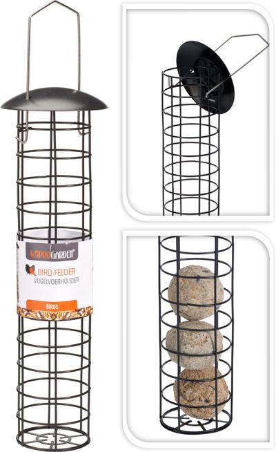 Vogelvoerhouder metaal 9x35cm 