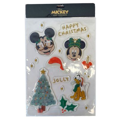 Raamstickers mickey & friends glitter