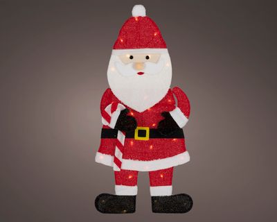 Led kerstman stof steady buiten kleuren/warm wit