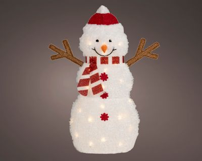 Led sneeuwpop stof steady buiten kleuren/warm wit