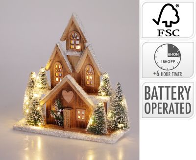 Huis met led 33cm