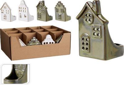 Huis m theelicht houder 6x8cm