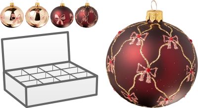 Kerstbal in glas 80mm