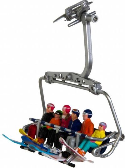 Figurines assises snowboard 6pcs 1:32 livré sans télésiege !