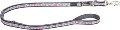 Hondenleiband - multilijn rd flamingo -m