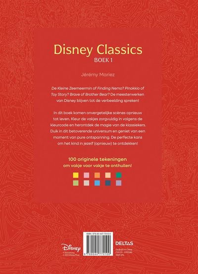Disney classics boek 1 kleuren op nummer voor volwassenen