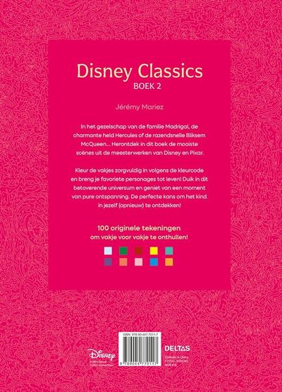 Disney classics boek 2 kleuren op nummer voor volwassenen