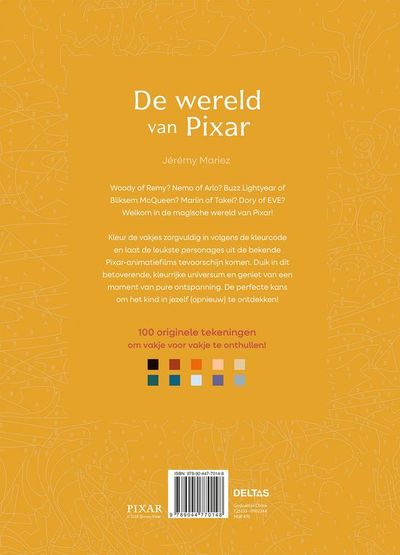 De wereld van pixar kleuren op nummer voor volwassenen
