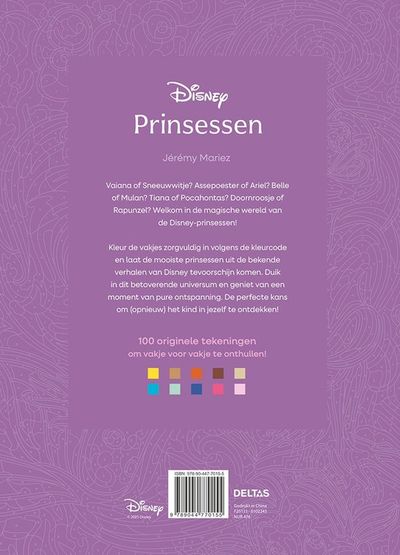 Disney prinsessen kleuren op nummer voor volwassenen