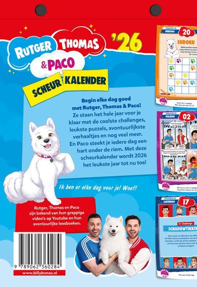 Rutger, thomas & paco scheurkalender 2026