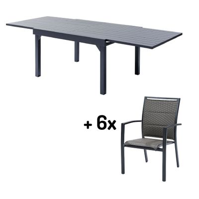 Set: tafel Modulo met 6 stoelen Modulo