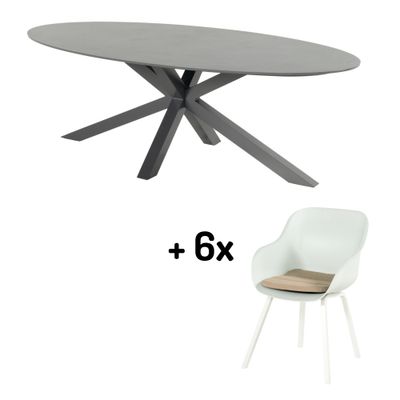 Set: table Xander avec 6 chaises Le Soleil